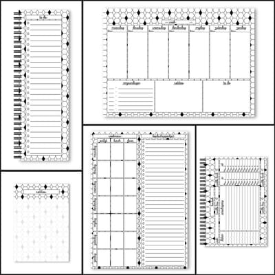 Stationary Pakket met Weekmenu-Boodschappenlijstje | Weekplanner | Kasboek | To do-lijstje | Notitieblokje