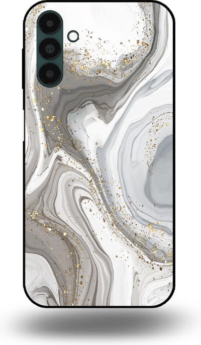 Smartphonica Telefoonhoesje geschikt voor Samsung Galaxy A04s met marmer opdruk - TPU backcover case marble design - Zilver geschikt voor Samsung Galaxy A04s
