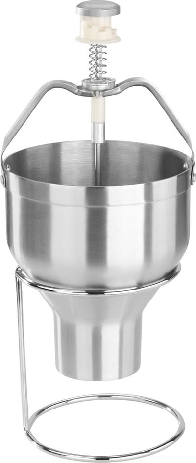Pannenkoekdispenser - Beslagdispenser - Uniforme Pannenkoeken Maken - Gedeeltelijke Controle Instellingen - 3 Pond - Zilver