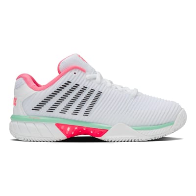 K-SWISS Tennisschoenen Hypercourt Express 2 Clay White/neon Pastel Pink/black Womens 37.5
