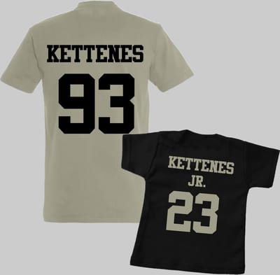 Matching shirts vader en zoon met achternaam en geboortejaar-Vaderdag cadeau-Cadeau voor Papa-Heren Maat S-Kind Maat 56