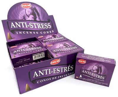 HEM Anti Stress Wierook Kegels / Cones - Voordeelbox (12 Pakjes / 120 Kegels) Ontspannend