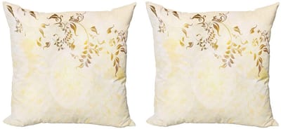 ABAKUHAUS beige kussenhoezen set 2x50x50 cm – dubbelzijdig bedrukt
