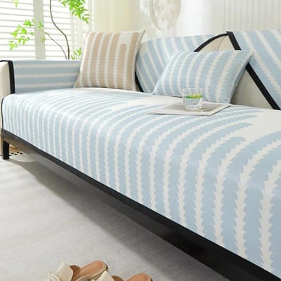 Housse de canapé en soie glacée d'été pour salon Tapis de canapé antidérapant Sensation de fraîcheur Serviette de canapé noire Housse de canapé Housses de canapé A 70x70cm 1pc gray