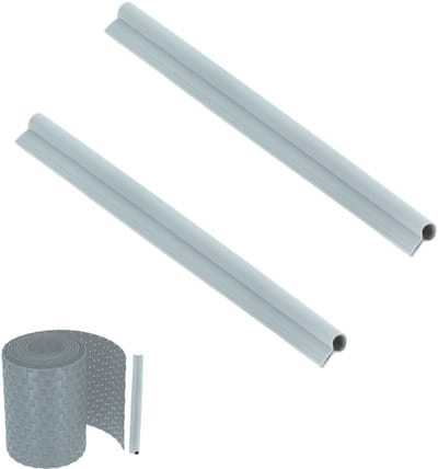 KADAX Klemrails voor zichtwerende strips, bevestigingsclips van kunststof, klemstrips, clips voor hekfolie, eindclips (2 stuks set, lichtgrijs)