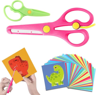Kinderscharen voor Peuters - Oefenset met 40 Kleurrijke Papercuts voor Creatieve Activiteiten en Knutselen met Links- en Rechtshandige Opties