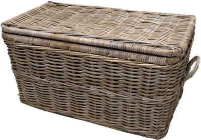 Rieten Mand Deksel - 76x46xH43 cm