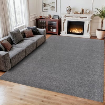 Comfy Soft - Effen Vloerkleed Wasbaar Uni Grijs- 240x340 CM