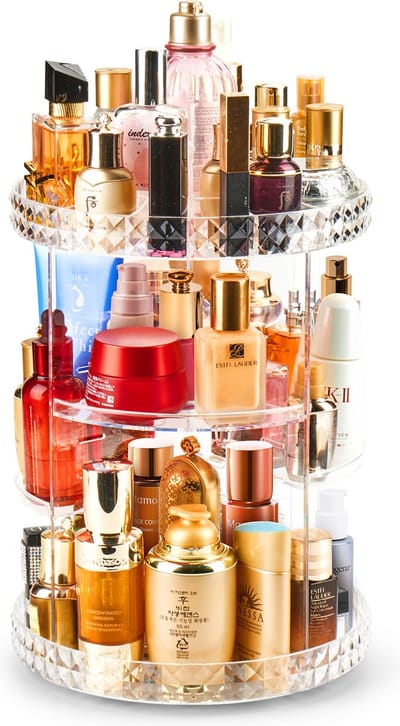 Behave Make Up Organizer - Skincare Organizer - Organizer Make Up - Transparant - Diamant Design - 360º Draaibaar