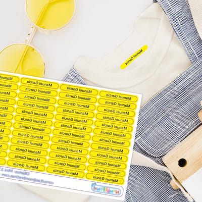 Opstrijkbare Kleding Etiketten - Textiel Labels - Kleding Markeren - Wasbestendig - 35 x 1 cm - Geel