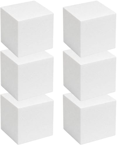 Piepschuim vormen - kubus - 6x - 20 x 20 x 20 cm - styropor hobby / DIY vorm - basis knutselfiguren