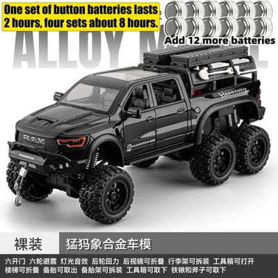1:24 Dodge Hennessey Mammoth 1000 6X6 Getunede Overlanding Avontuurvoertuig Geluid & Licht Pull-Back Speelgoed Verzamelaarsobjecten Verjaardagscadeau