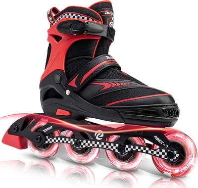 Instelbare inline skates voor kinderen met lichtgevende wielen - Geschikt voor jongens en meisjes van 6-12 jaar