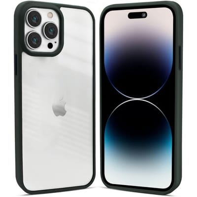 Coverzs telefoonhoesje geschikt voor Apple iPhone 13 Pro Max hoesje - doorzichtig acryl telefoonhoesje met gekleurde silicone rand - optimale bescherming - groen