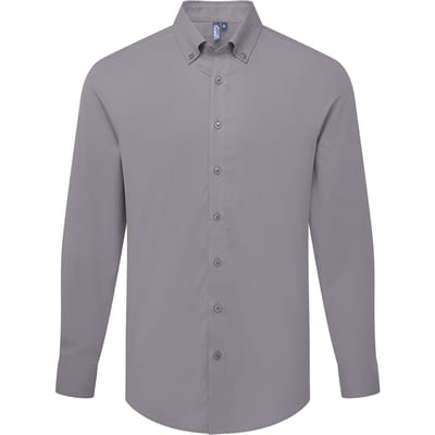 Premier Heren Supreme Oxford Formeel Overhemd Met Lange Mouwen (Staalgrijs)
