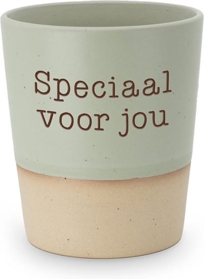 Mok - Beker - Koffie - Speciaal voor jou - Keramiek - lint: "Speciaal voor jou" - Cadeauverpakking
