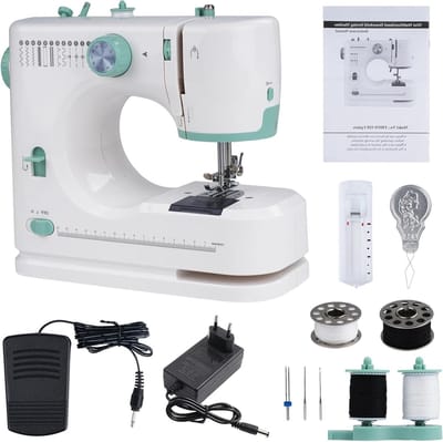 Draagbare Naaimachine - Multifunctionele machine - Kleding Maken - 12 Steekpatronen - 35D x 34B x 20H cm - Wit