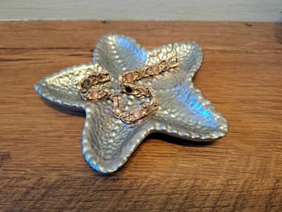Radey's Zeester Schaaltje Metallic Zilver - 10x10x2 cm - Sieraden schaaltje - Theelichthouder