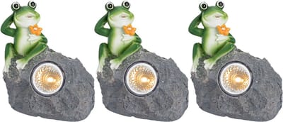 Livarnolux Decoratieve led solar lampen met kikker 3 stuks