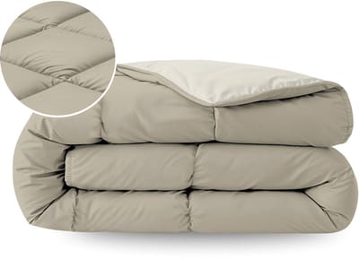 Zelesta Pure Duo Katoen Zomerdekbed - Warmgrijs & Roomwit 200x200cm