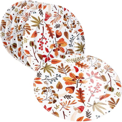 6-delige set onderborden PADDENSTOEL oranje-wit ca. 27,7cm van metaal – 23465610