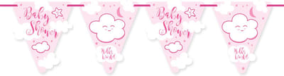 Folat - Vlaggenlijn Baby Shower Roze (6 meter)