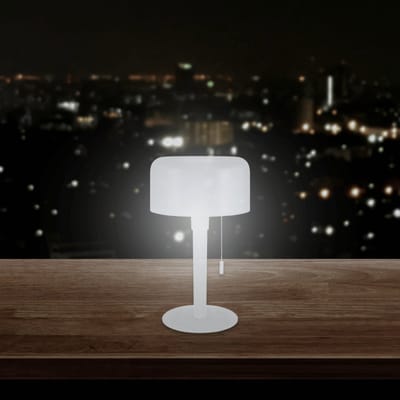 BASTA Led - Tafellamp Oplaadbaar – Draadloos en dimbaar - Neutraal wit licht 4000K - Moderne lamp – Tafellamp Nachtlamp Slaapkamer - Binnen/Buiten – 26 cm – Wit - IP54
