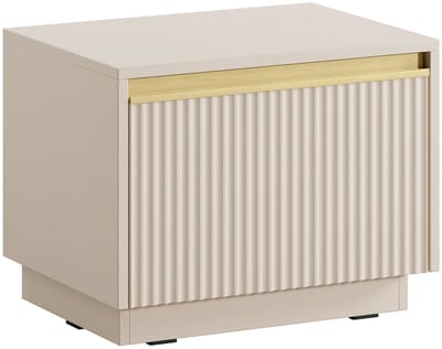 Vente-unique Nachtkastje met 1 lade - MDF - Beige en goudkleurig - POSINIA
