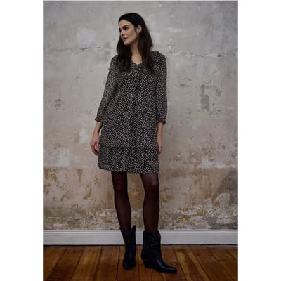 Gedessineerde chiffon jurk