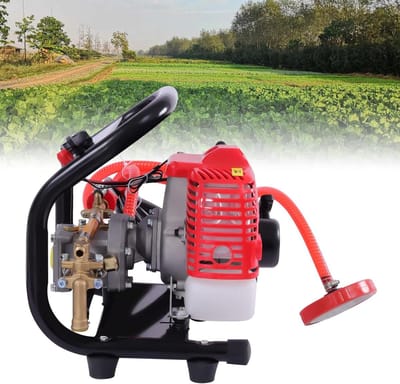 Hogedruksproeier Benzine - Tuinsproeier Motor - Velden Besproeien - 2-Takt Motor - 10 Meter Slang - Rood Zwart