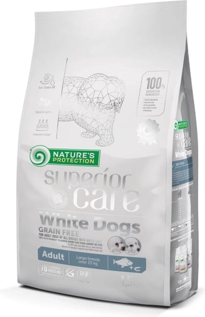 Natures Protection White Coat White Fish 10kg. voor middel en grote honden