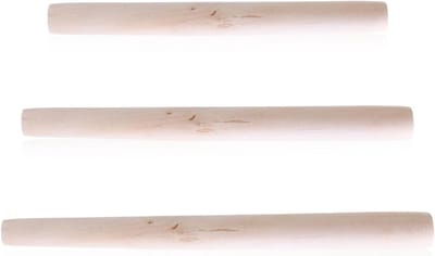 Thijox - Houten Deegroller Set van 3 Stuks – Duurzaam, Stevig, 28 cm, 24 cm, 16 cm - Perfect voor Bakken en Koken in de Keuken - Houtkleur