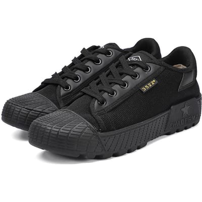 Baskets en toile Chaussures pour hommes Printemps Nouvelles Escalade Chaussures décontractées Résistantes à l'usure Chaussures de travail Mode Caoutchouc Tenis Hombres 43 black