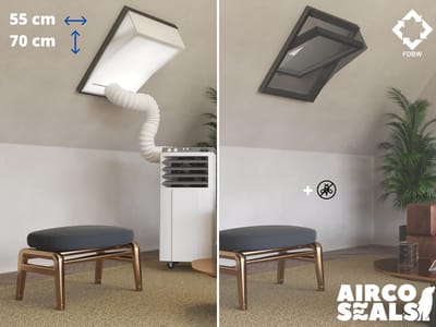Raamafdichtingskit Mobiele Airco - Met Hor – 55 x 70 cm Velux CK01 Dakraam - Airco Slang Afsluiten – Velux Tuimelvenster Oplossing - Dakraam Afdichting