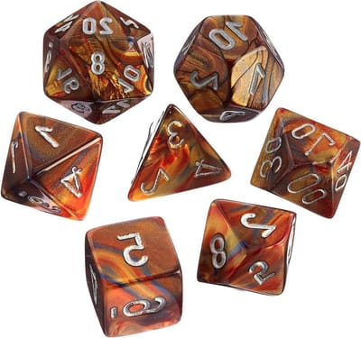 Mini Dobbelstenen Set - Spelstenen Plastic - Tabletop Gaming - Gouden Glanzend Zilver Cijfers - 10mm - Goud