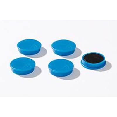 Bevestigingsmagneten, Ø 30 mm, hechtkracht ca. 700 g, 5 stuks, blauw