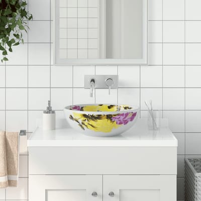 vidaXL - Opzetwasbak - rond - Φ41x14 - cm - keramiek - meerkleurig