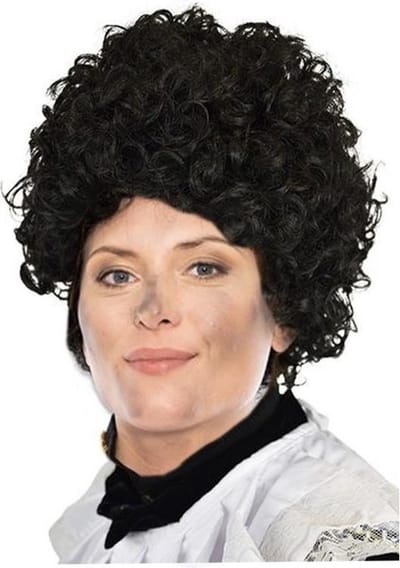 Pruik - Zwart - Piet - Stretchkap met nekstuk