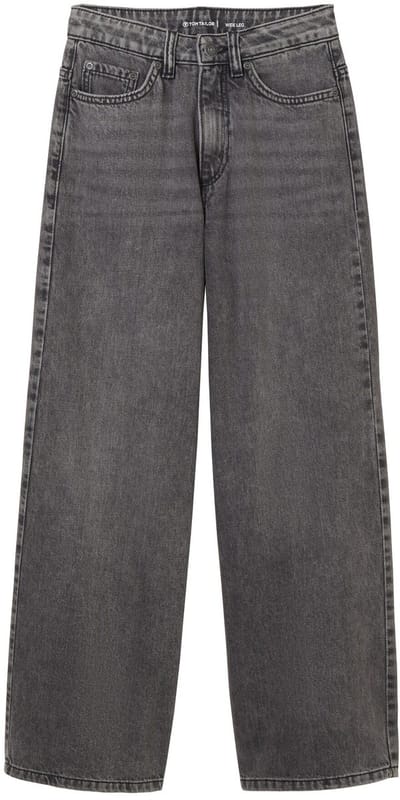 Tom Tailor - Wide Leg-jeans - Maat 152 - used mid stone grey denim