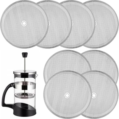 Vervangfilters voor Franse Pers - 8 Stuks, 10 cm Scherm voor Koffie, Thee en Sojamelk Bereiding