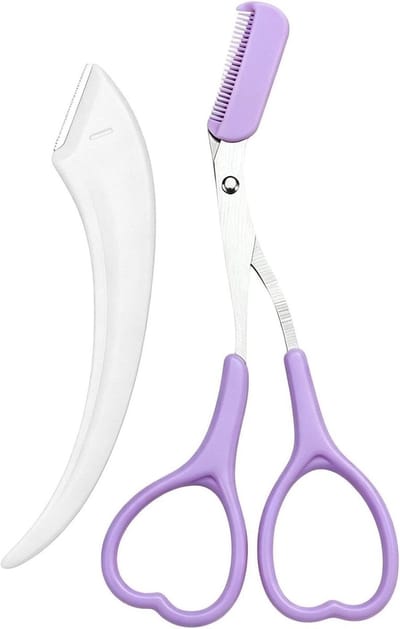 Wenkbrauwschaar Voor Vrouwen,Handige verzorgingstool,Slipvrije Wenkbrauw Trimmer | voor vrouwen voor het verwijderen van gezichtsbeharing en schoonheidsstyling en make-up thuisgebruik