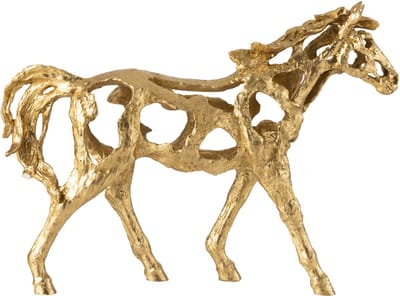 J-Line figuur Paard Rennen - polyresin - goud - large