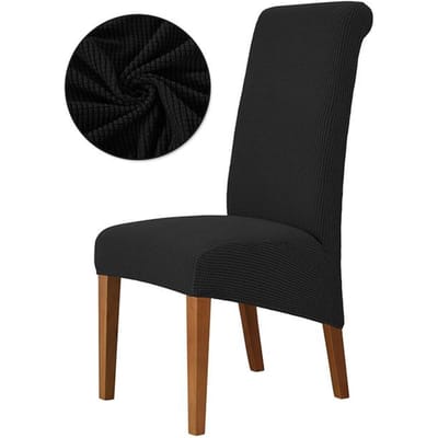 1/2/4/6 stuks XL-maat stoelhoes met lange rugleuning, grote maat Europese stijl, hoge rugleuning, stoelhoes voor eetkamer 1 Piece zwart