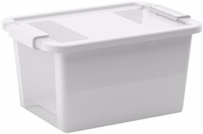 Opbergdoos - Opbergbak - Ruimte organiseren - Ergonomische handgreep - 11 liter - Wit transparant
