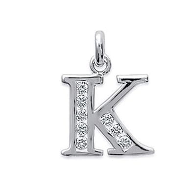 Blinx Jewels Zilveren Hanger Letter K Steentjes