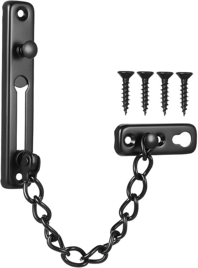 Veiligheidsdeurketting - Kettingslot Deur - Extra Beveiliging - 304 Roestvrij Staal - 12.3 x 2.3 cm - Zwart