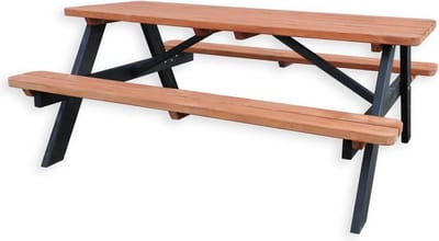 Picknicktafel Bruno | Tuintafel 6 persoons | Bruin Zwart Gespoten Gedroogd Grenen Hout!