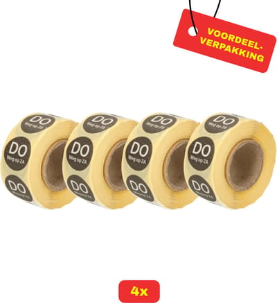 4 X HACCP datumstickers met Do weg op Za - 4 x 500 stickers - Voordeelverpakking!
