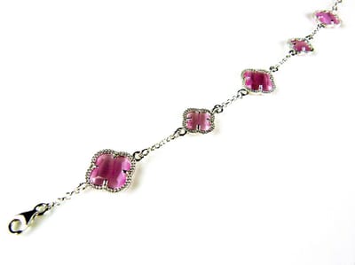 model 5 fiori armband in zilver felroze
