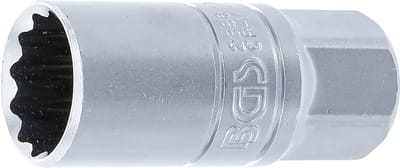 BGS Bougiedopsleutel met rubberring, twaalfkant 1/2 21 mm